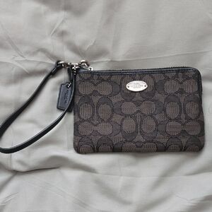 Coach Black and Gray Signature Wristlet